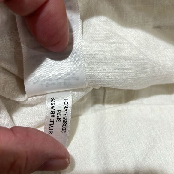 j. crew bw529 Seaside Cargo Pant Linen Lyocell White Utility Pockets  size 2 NWT - Picture 8 of 9